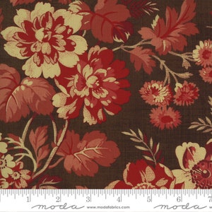 Maria's Sky Nantucket Beauty Floral Chocolate Red by Betsy Chutchian for Moda