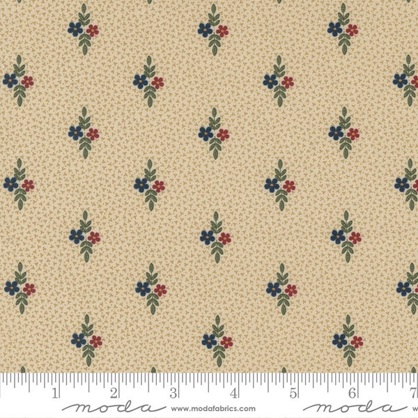 Fluttering Leaves Daisy Duo Small Floral Dots Beechwood by Kansas Troubles Quilting for Moda