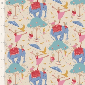 Tilda Jubilee Circus Life Creme Yardage by Norwegian Designer Tone Finnanger
