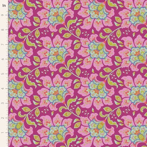 Tilda Bloomsville Flowermarket Plum Yardage by Norwegian Designer Tone Finnanger