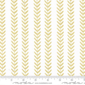 Gilded Metallic Leaf Stripe Stripes Paper Gold by Alli K Design for Moda