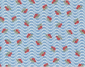 Grand Haven Floral Moire Blenders Cream Sky Blue Minick & Simpson