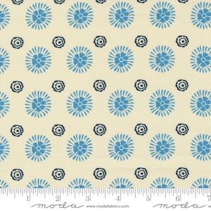 Cadence Dots Cream Cornflower by Crystal Manning for Moda