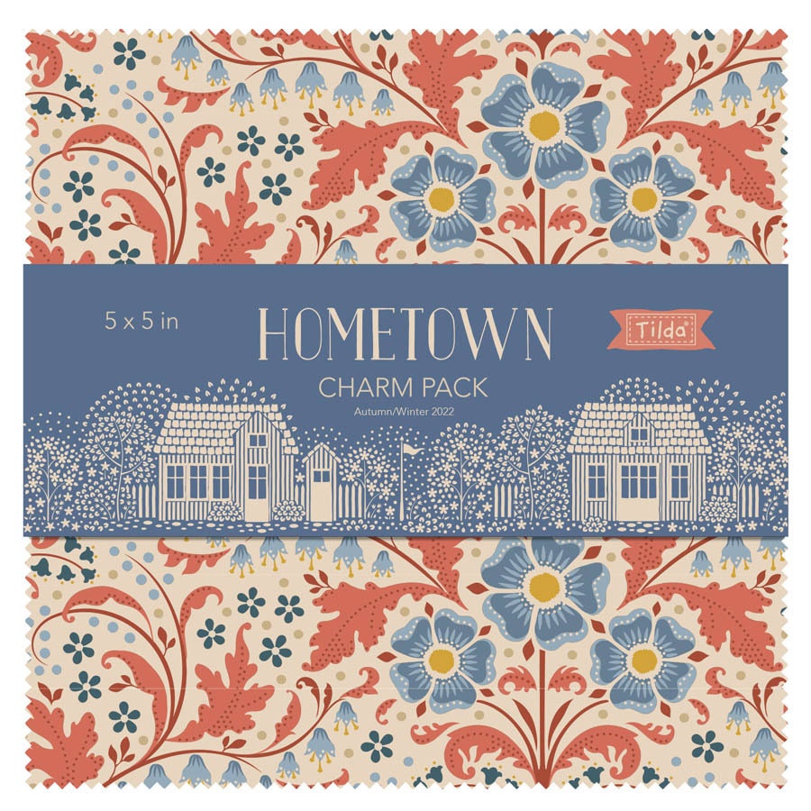 Elanora Blue - Hometown - Tilda Fabric - Tone Finnanger - 100% Quilters  Cotton