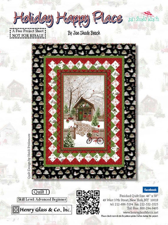 Holiday Happy Place Quilt Kit by Jan Shade Beach für Henry Glass