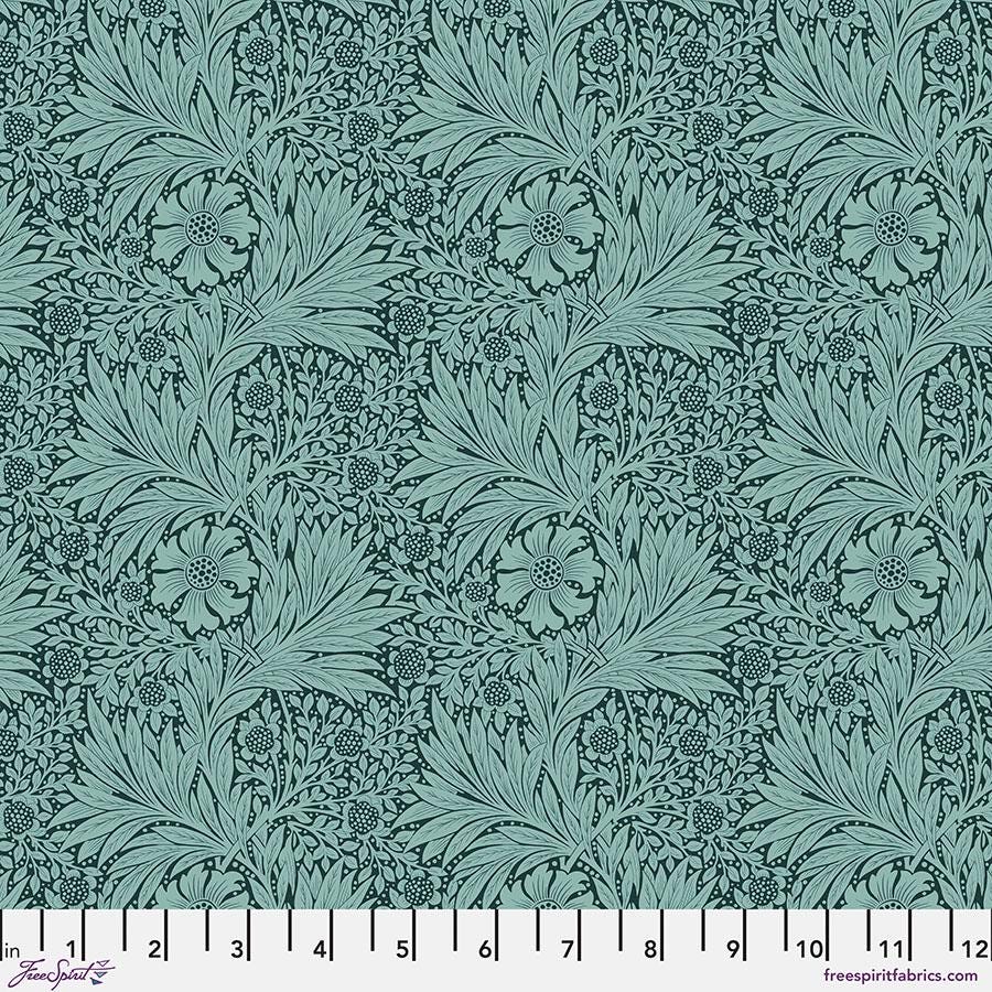 Bedford Park Marigold Teal by Morris & Co. for Free Spirit Pwwm006