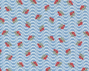 Grand Haven Floral Moire Blenders Cream Sky Blue Minick & Simpson