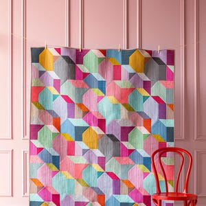 Tilda Colourful Town Quilt Kit 57 1/2" X 72 1/2" Made using Tilda Solids