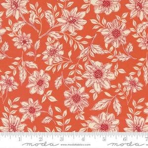 Cadence Dahlia Florals Persimmon by Crystal Manning for Moda
