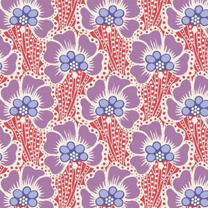 Tilda Cotton Beach Ocean Flower Coral Yardage by Norwegian Designer Tone Finnanger