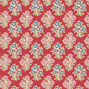 Tilda Jubilee Blender Farm Flower Red Yardage by Norwegian Designer Tone Finnanger
