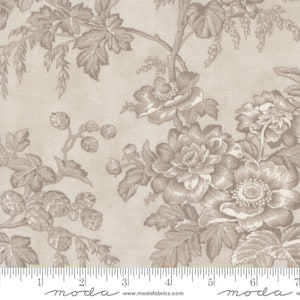 3 Sisters Favorites Vintage Linen Florals Silver by 3 Sisters for Moda 44360 14