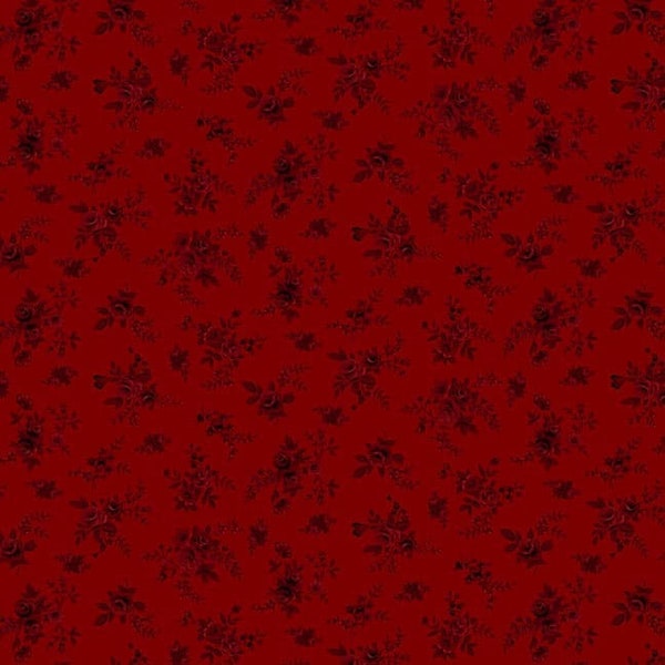 Autumn Farmhouse Floral Red by Kim Diehl for Henry Glass & Co