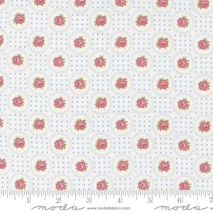Sweet Liberty Circle Rose Blender White by Brenda Riddle Designs for Moda