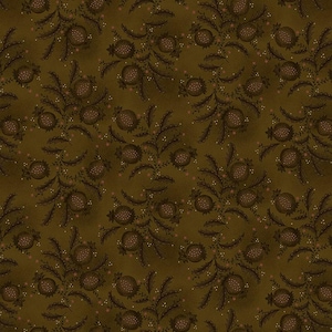 May include: A seamless pattern featuring a repeating design of brown pomegranates on a dark brown background. The pomegranates are stylized and have a vintage look.