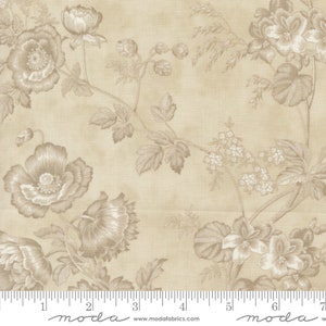 3 Sisters Favorites Vintage Linen Florals Taupe by 3 Sisters for Moda 44360 15