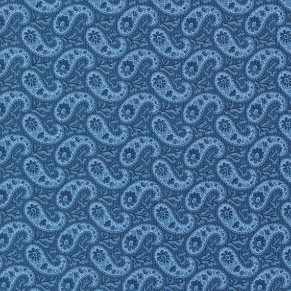 Grand Haven Paisley Nautical Blue Minick & Simpson for Moda 14986
