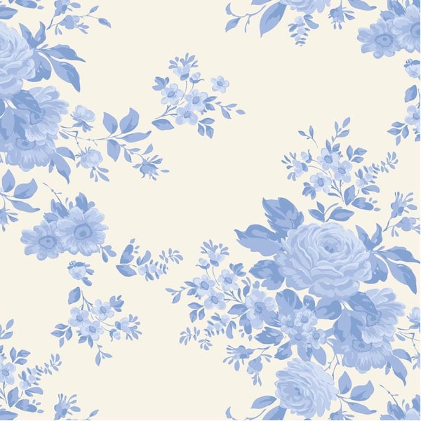 Tilda Something Blue Carol Pale Blue Yardage by Norwegian Designer Tone Finnanger 100664.