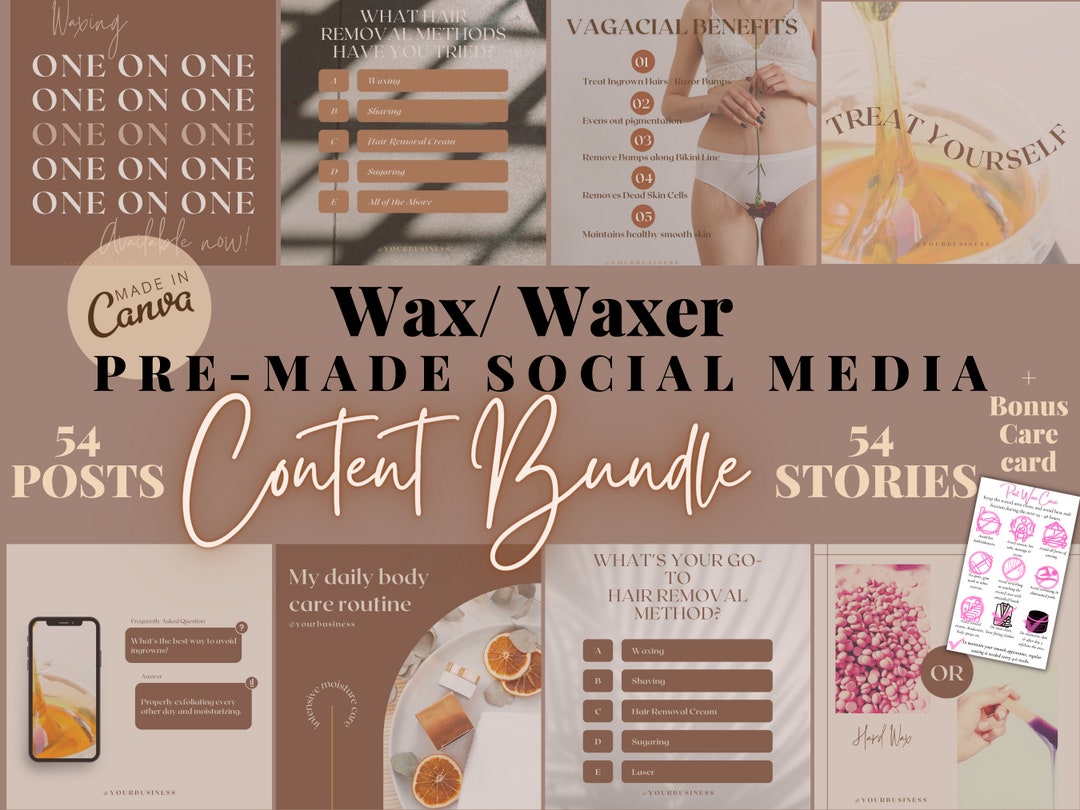 Waxing Instagram Template, Wax Business, Wax Instagram Posts and