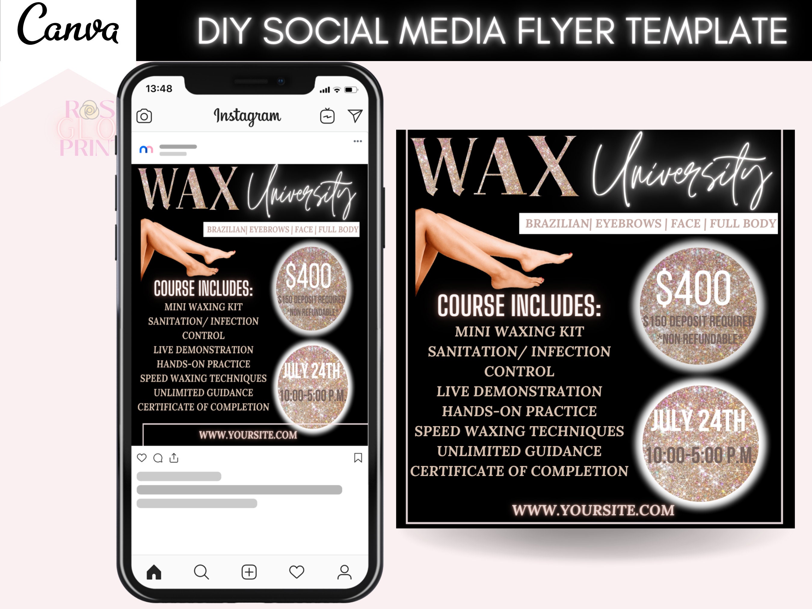 Wax Training Flyer Hair Removal Training Waxing Social Media Etsy