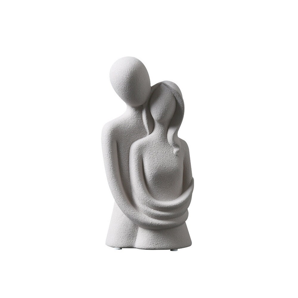 statue Abstraite Couple Céramique Figurine Décoration de Bureau Décor Maison Intérieur à La Main Art