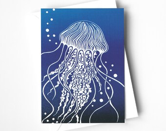 Jelly in the deep Greetings Card - Blank Inside with Kraft envelope
