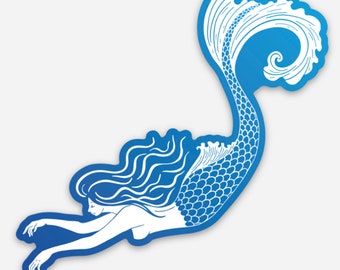 Mermaid Die Cut Vinyl Sticker – Ocean Art, Mermay Gift