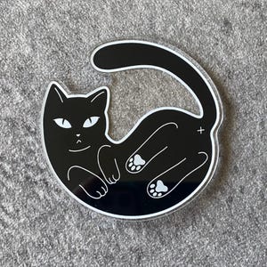 Cheeky Black Cat Magnet - Funny Cat lover gift. Silly crazy cat lady / Cat daddy. Cat butt
