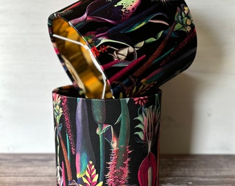 Exotic Floral Black Velvet Lampshade: Handmade table lampshade or ceiling pendant