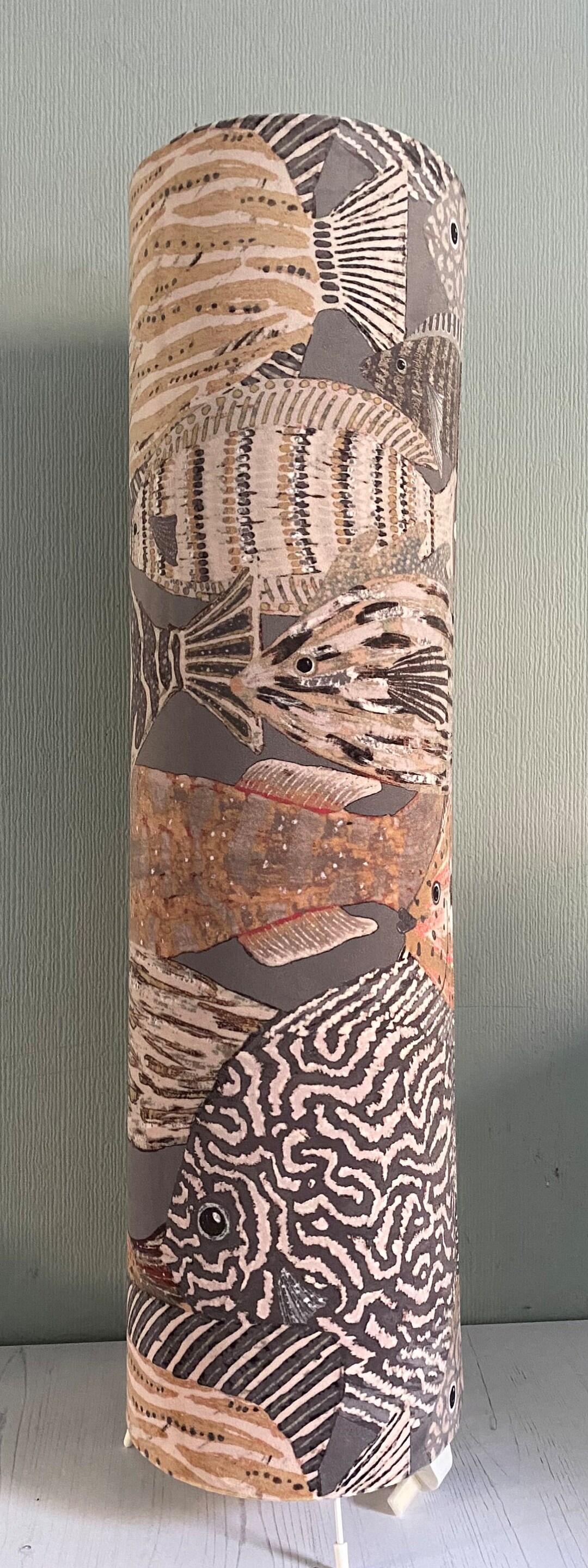 Velvet Floor Lamp Hand Made Floor Lamp Fish Pattern Lamp Etsy UK