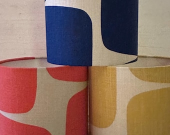 Scion Lohko Fabric Lampshade, Retro Geometric Table Lamp, Handmade Pendant Shade, Mid-Century Style
