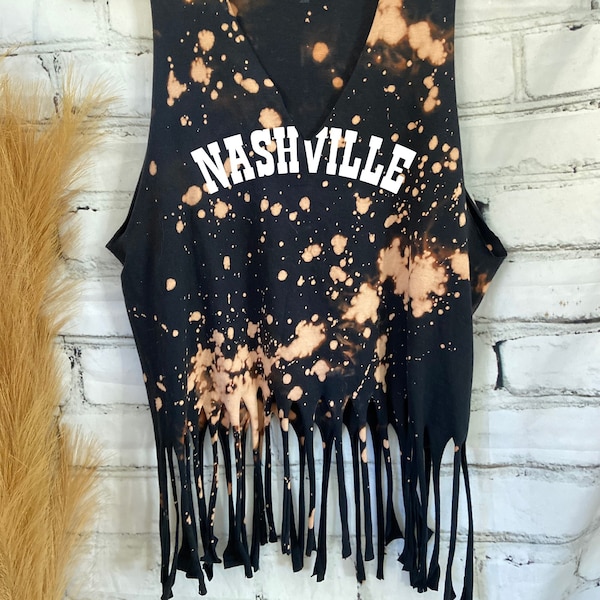 Nashville Fringe muscle tank / Camisa de concierto country / Nashville Outfit / Tennessee Outfit / Nash / Festival de música