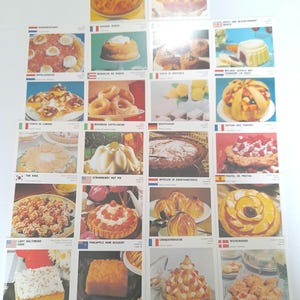 22 tarjetas con recetas de postres dulces vintage, ideas para comidas de Marguerite Patten de los años 60, regalo para cocinero, chef, diario basura, tarjeta de diario efímera