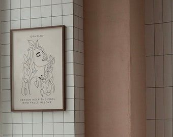 Ophelia | Lyric Print | A3 A4 A5 | Art Print | Indie | Pop | Music | Unframed Wall Art | Poster