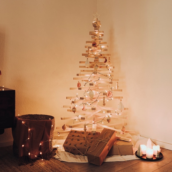 Weihnachtsbaum aus Holz | 3 Größen (Dresdenbaum | Dauerbaum | Permabaum | Christmastree) Natur