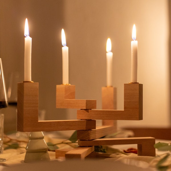 Kerzenständer (Holz, Weihnachten, Advent, skandinavisch, minimalistisch, praktisch)