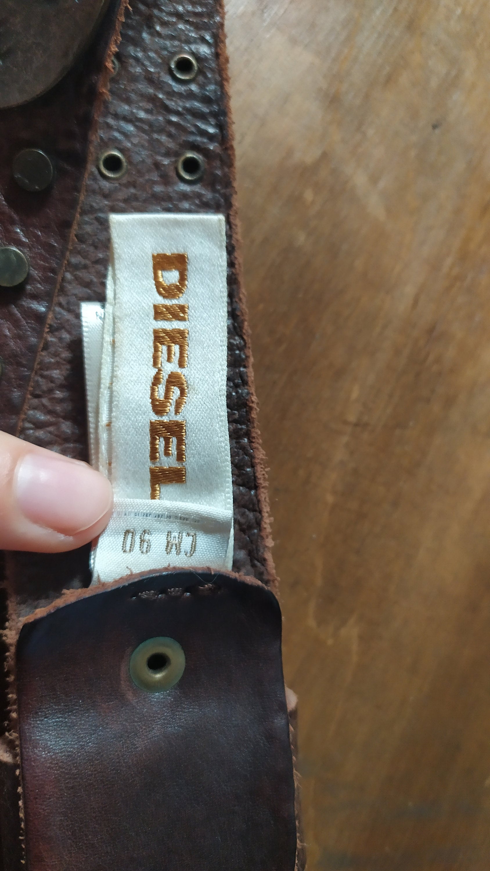 小物 Diesel belt Diesel Belt Vintage Metal Letters Logo Brown Leather - Etsy