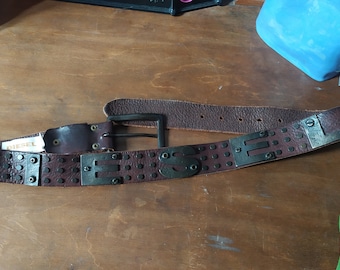 小物 00s Rare Diesel Studs Design Belt Diesel Men Old Model Leather Belt Studs 90S Grunge Y2K Punk