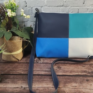 Unikat, Handtasche, Crossbody  Kunstleder, Vegan, Mehrfarbig