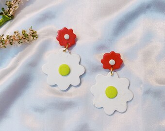 Green Daisy Dangles