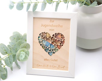Gift wrapping for money: Heart-shaped money gift / Money gift for youth initiation ceremony / Money gift for confirmation / Giving money as a gift for youth initiation ceremony