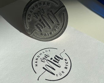 Bedrijfsstempel met logo / stempel met eigen logo / vierkant of rond / ronde logostempel / handgemaakt bedrijf / ronde stempel met logo