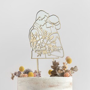Caketopper for wedding couple with names