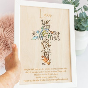Baptism gift // Cash gift for baptism / Cash gift for baptism with cross / Baptism gift with name / Gift for baptism / Gift idea