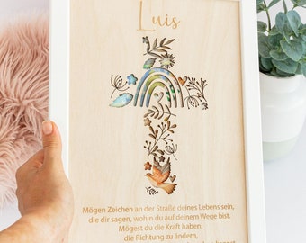 Regalo de bautizo // Regalo en efectivo para bautizo / Regalo en efectivo para bautizo con una cruz / Regalo de bautizo con nombre / Regalo para bautizo / Idea de regalo
