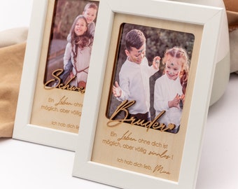 Dear brother / dear sister / Gift for brother / Gift for sister / Gift idea for siblings / Wooden picture inset