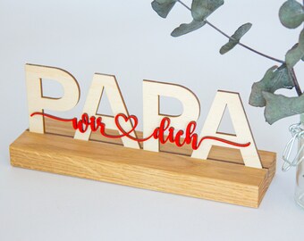 Dad standee with oak base / Best Dad / Birthday gift for Dad / Father's Day gift / Gift for Father's Day