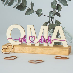 Grandma stand with oak base / Best Grandma / Birthday gift for Grandma / Gift for grandmas / Grandma is the best / I love you