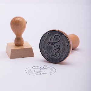 Company stamp with logo / stamp with your own logo / square or round / logo stamp round / handmade business / round stamp with logo