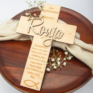 Communion cross with saying - gift for communion with name / cross for confirmation / cross for baptism with name